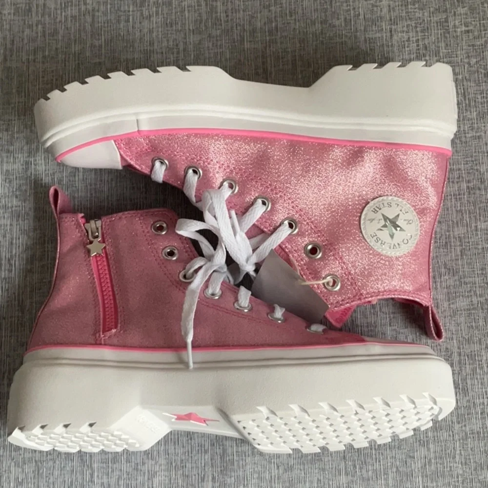 New Converse All Star Sparke Pink Platform High-Top Sneakers Junior 6/ Womens 8